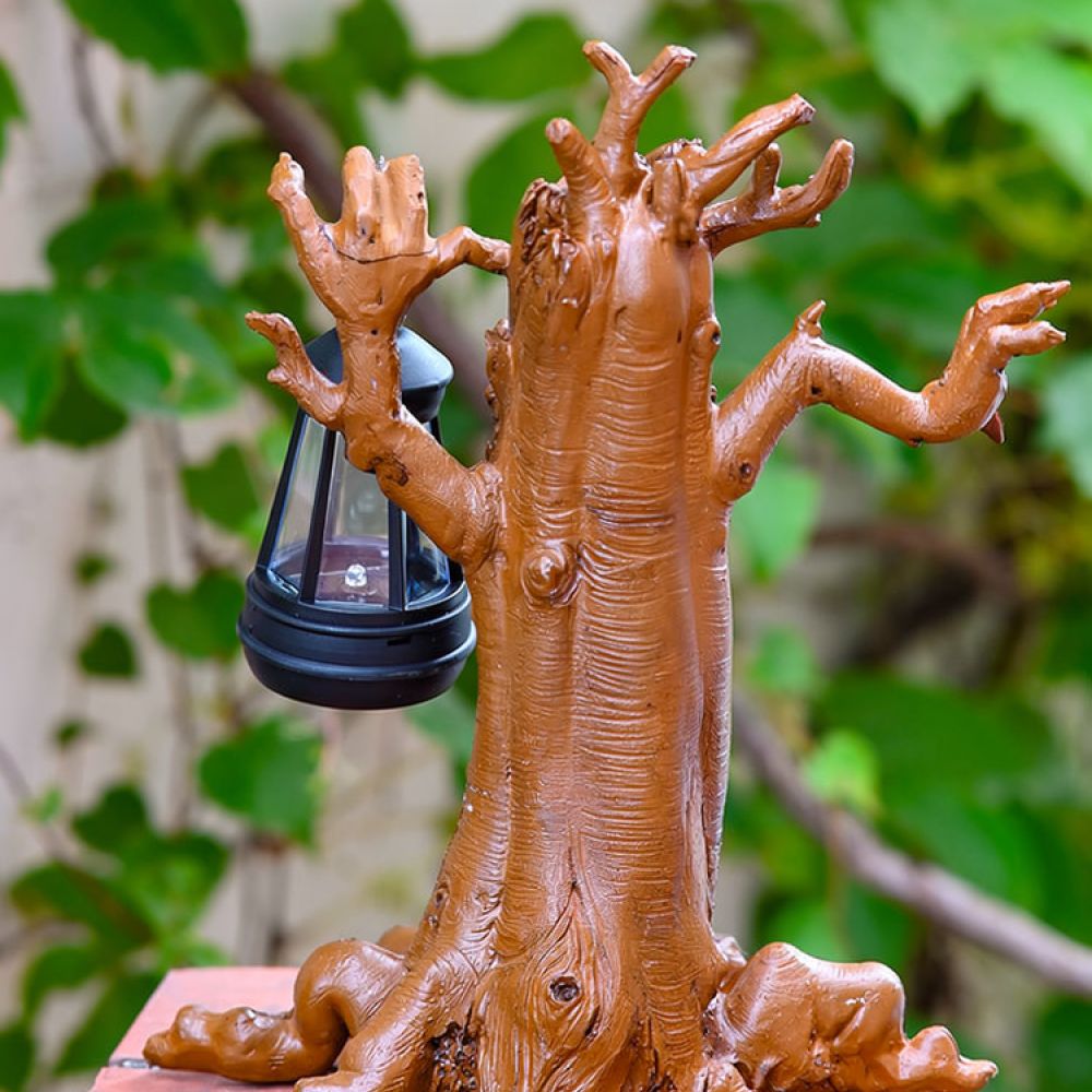 Outdoor Lighting Decor Ideas - Solar Resin Tree Spirit Figurine Outdoor