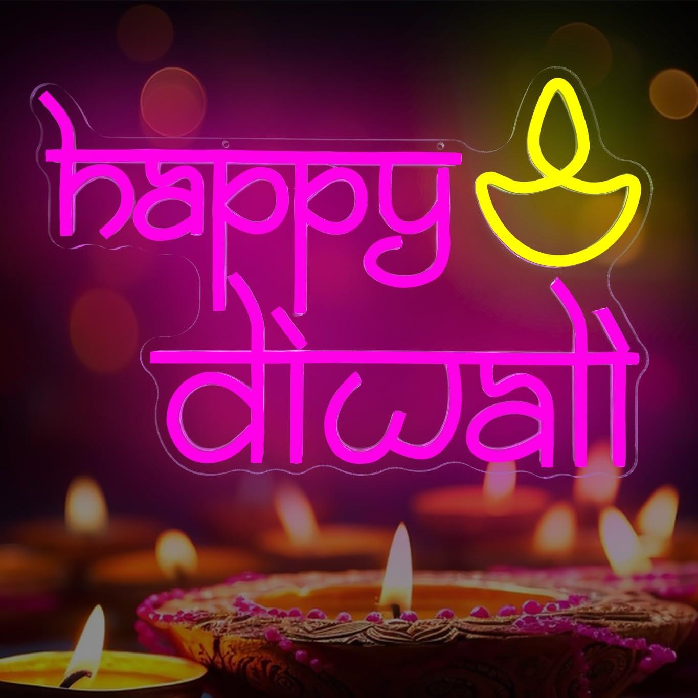 Lighting Decor Home - Happy Diwali Neon Sign USB Powered