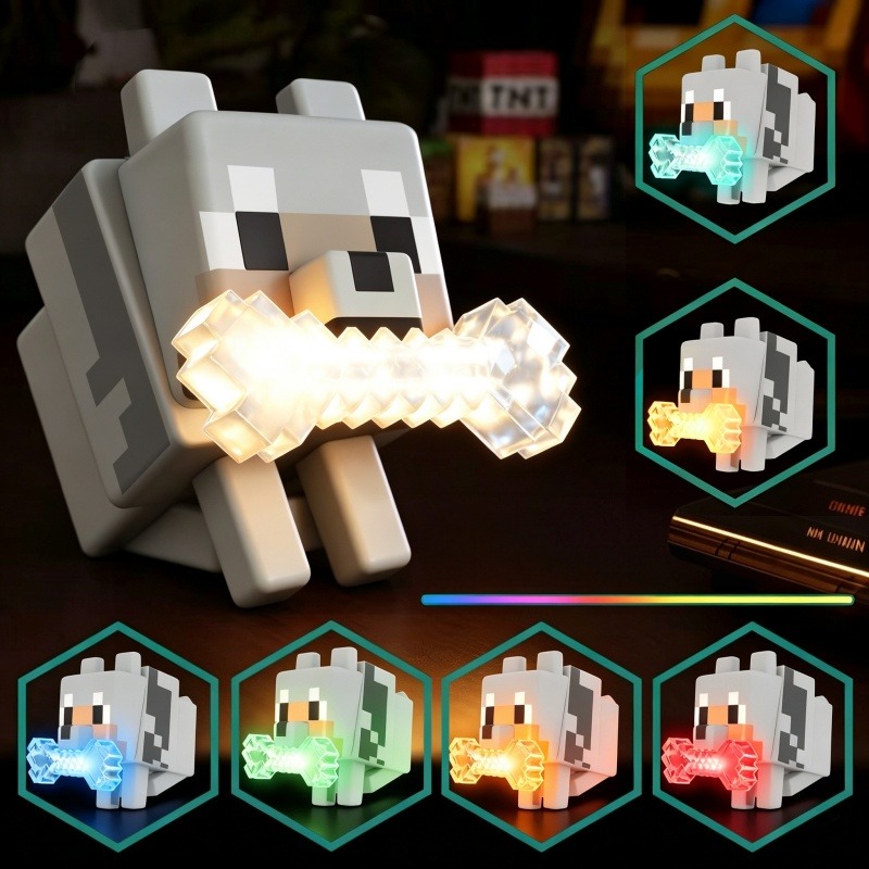 Decor Lighting Fans - In Stock Minecraft Wolf Night Light