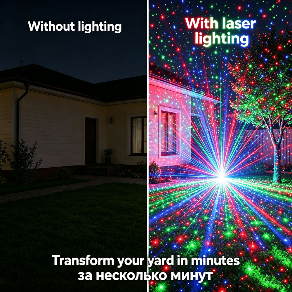 Christmas New Year RGB Laser P - огляд і ціна Wall Decor Lighting Tree