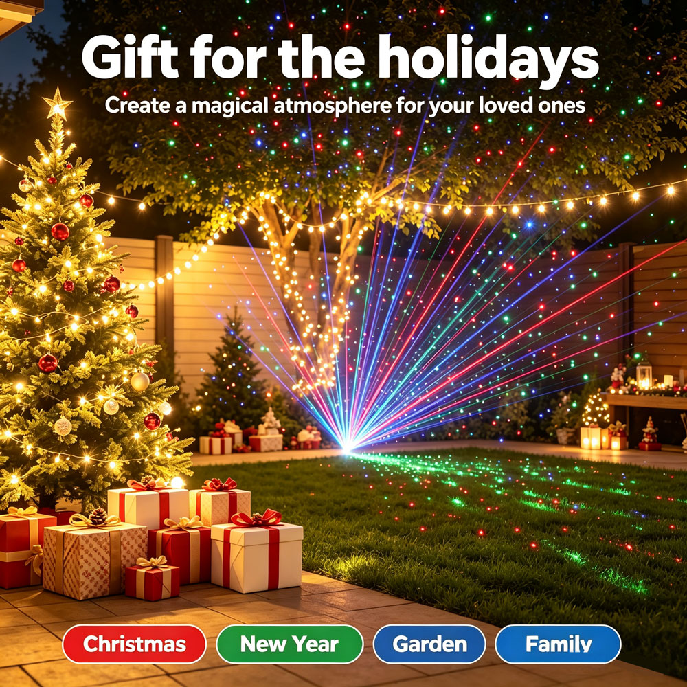 Christmas New Year RGB Laser P - огляд і ціна Wall Decor Lighting Tree