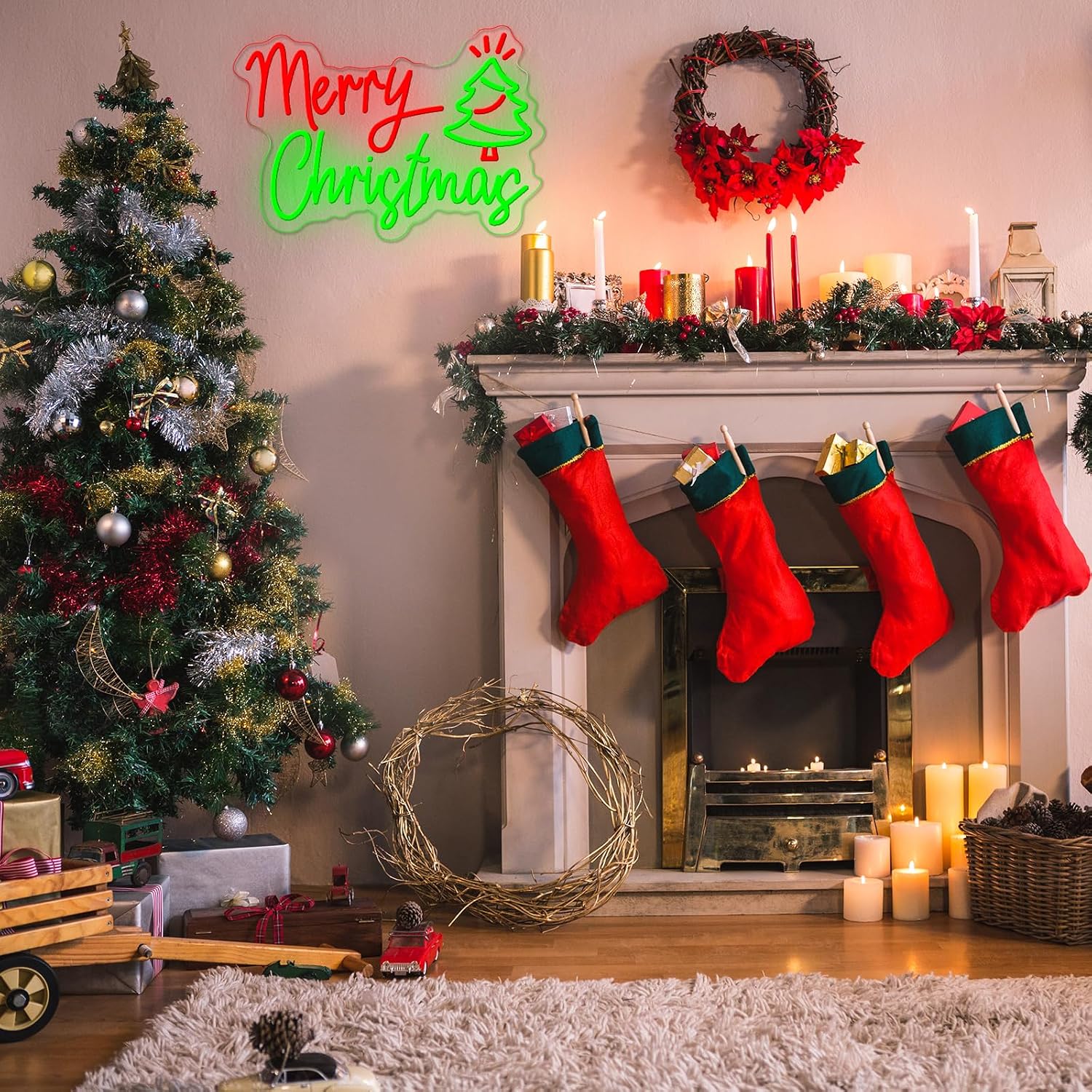 LED Neon Sign Merry Christmas  - огляд і ціна Wall Decor Lighting Tree