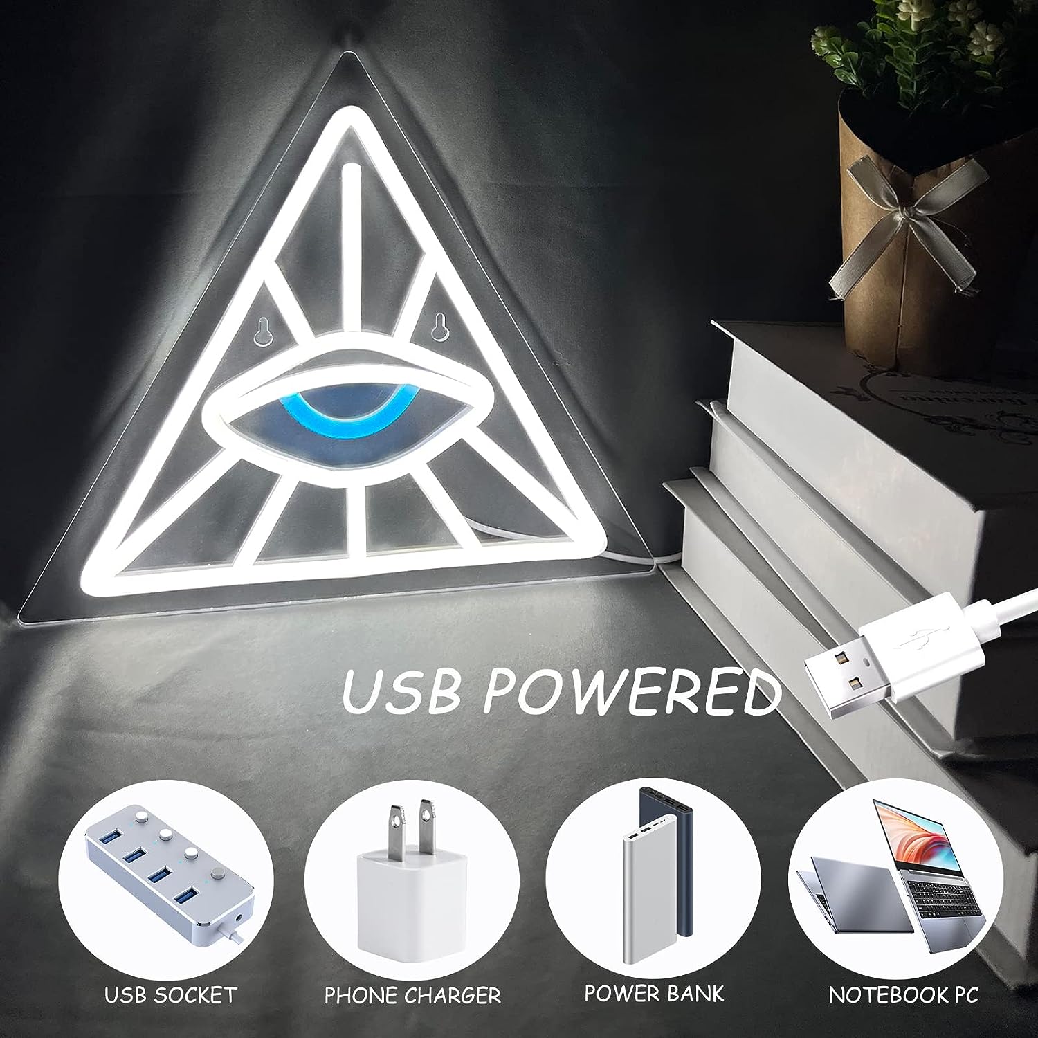 Eye in Triangle Neon Light LED - огляд і ціна Outdoor Lighting Decor Ideas