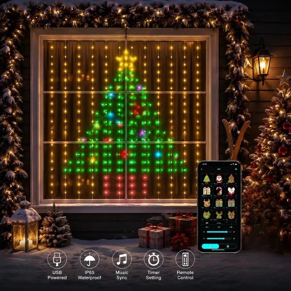 Christmas Light String LED Cur - огляд і ціна Lighting Decor Home