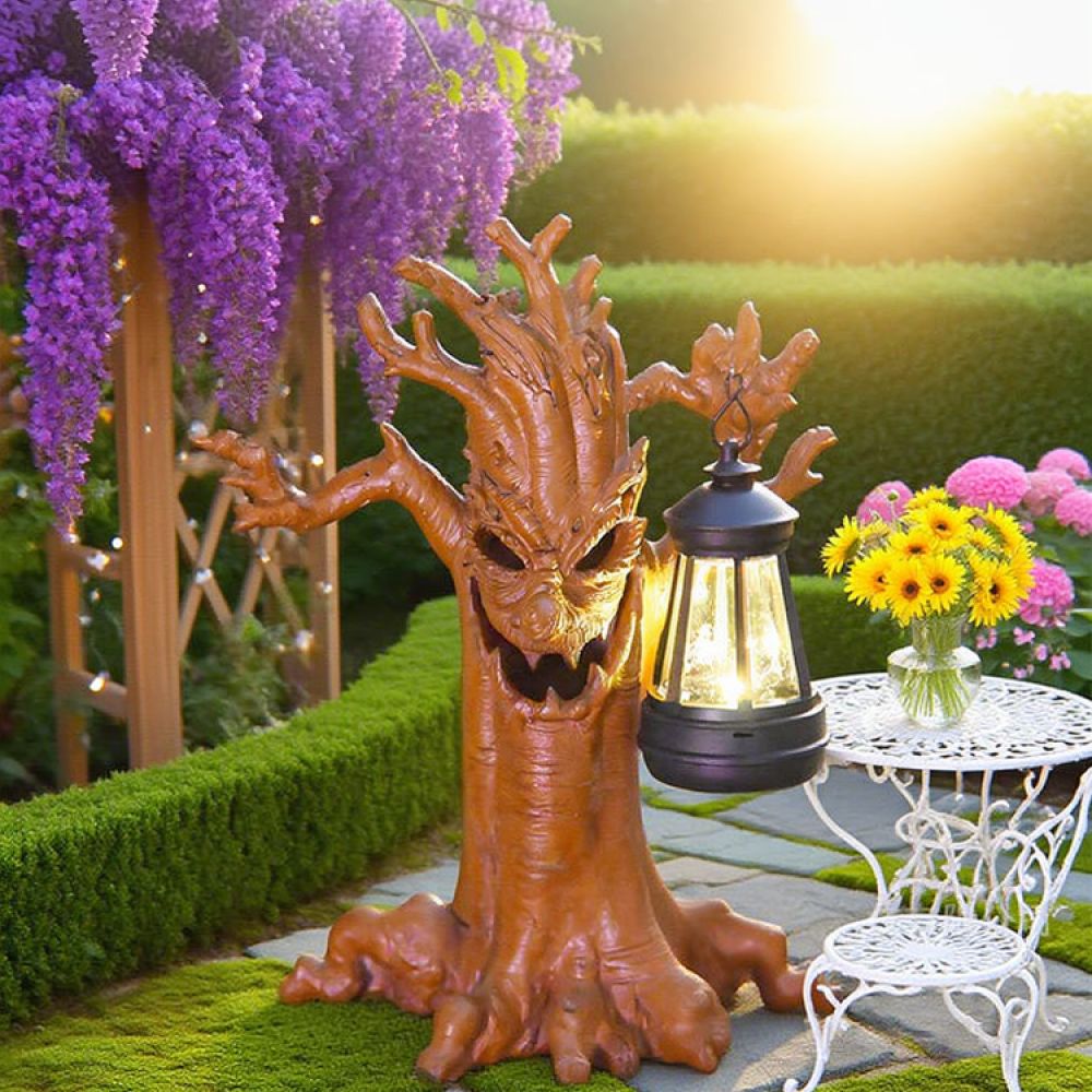 Solar Resin Tree Spirit Figuri - огляд і ціна Outdoor Lighting Decor Ideas