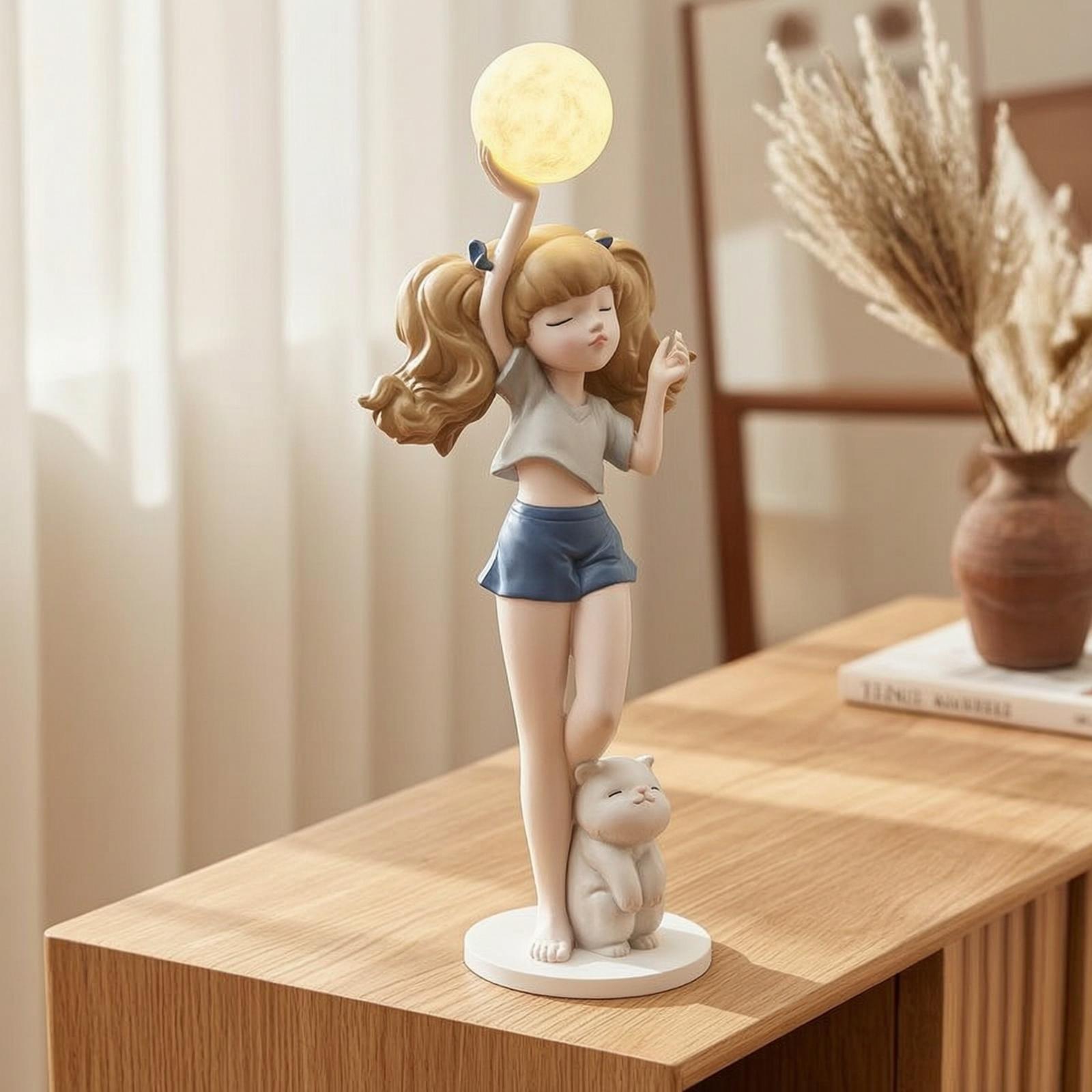Elegant Girl Figurine Lamp wit - огляд і ціна Ambient Lighting Decor For Room