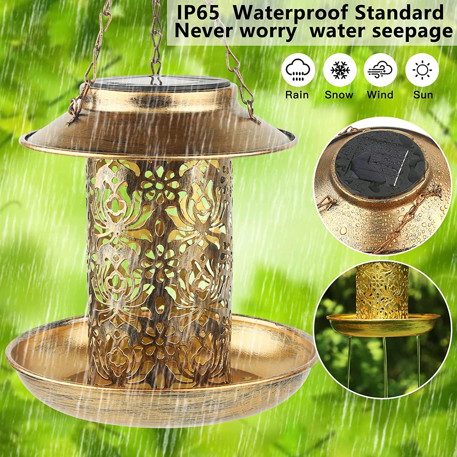 Solar Bird Feeder Metal Outdoo - огляд і ціна Outdoor Lighting Decor Ideas