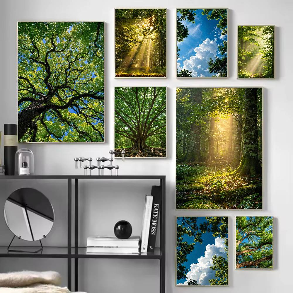 Sunbeam Forest Nature Poster,  - огляд і ціна Wall Decor Lighting Tree