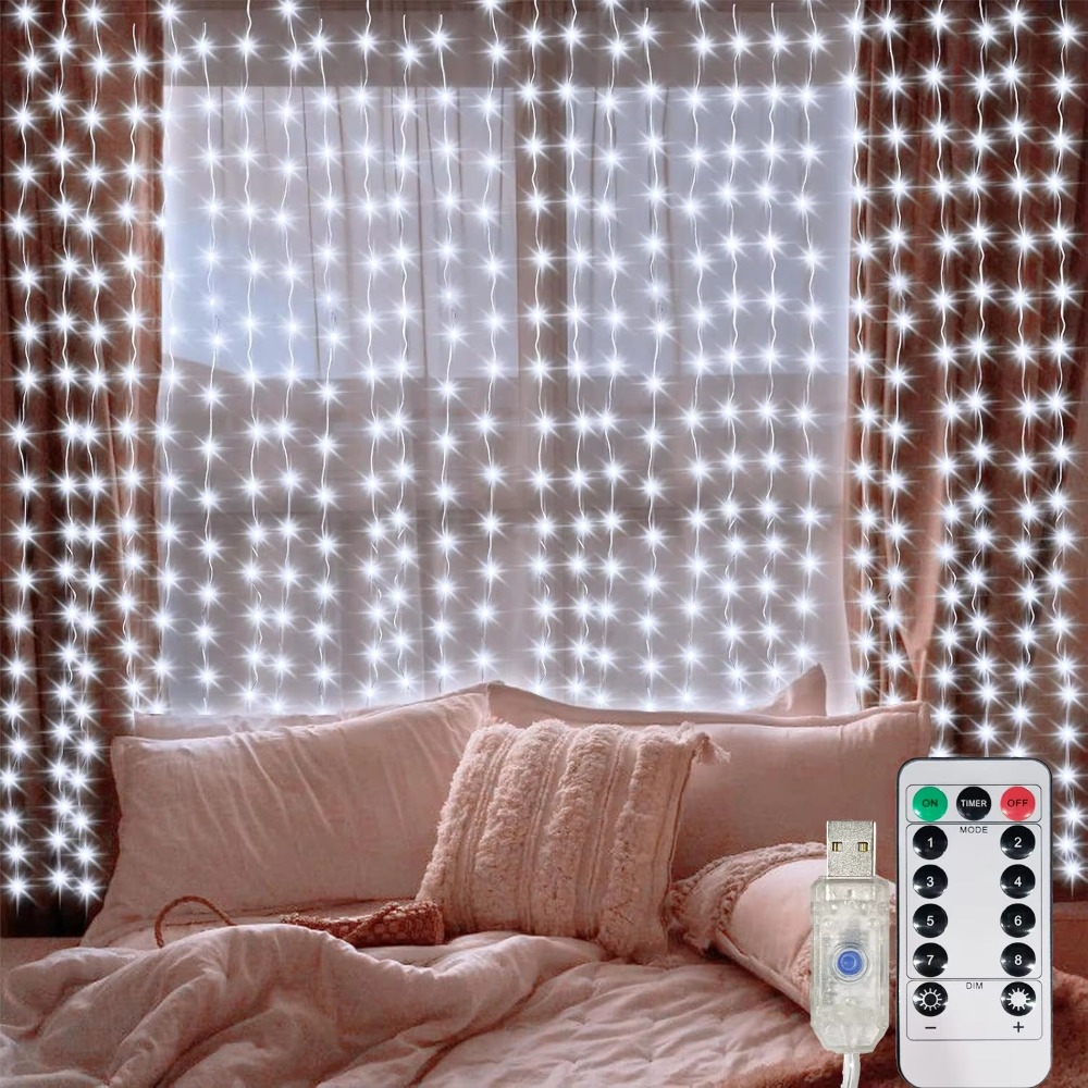 LED Curtain String Lights Garl - огляд і ціна Fairy Light Curtain