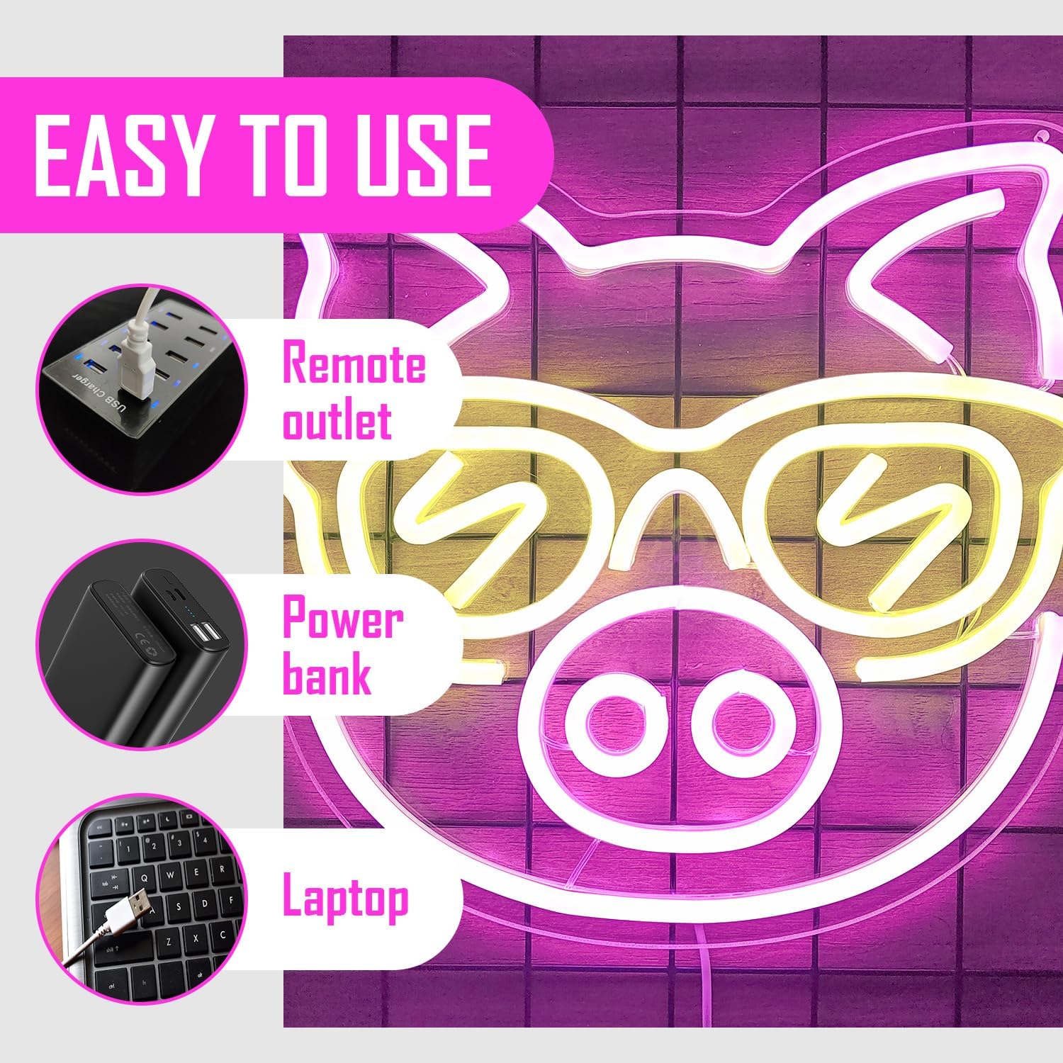 Pink Pig with Yellow Glasses N - огляд і ціна Outdoor Lighting Decor Ideas