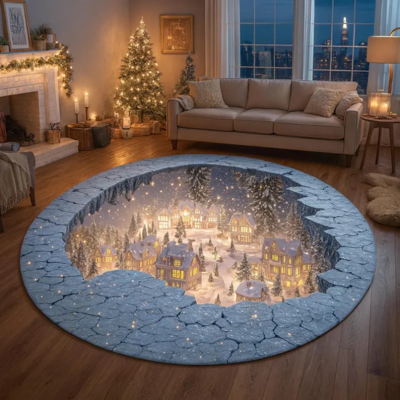 3D Christmas Village Rug Winte - огляд і ціна Outdoor Lighting Decor Ideas