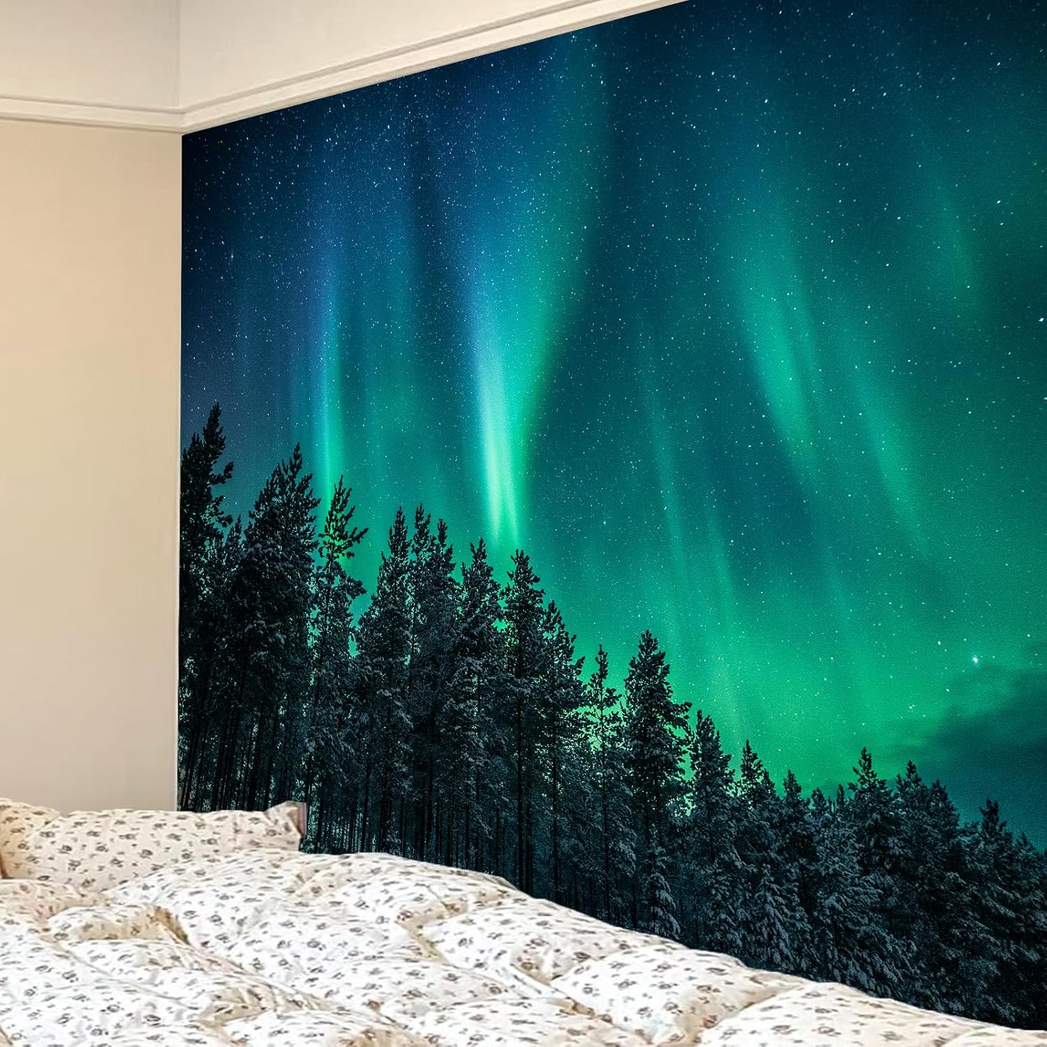 Large Northern Lights Tapestry - огляд і ціна Wall Decor Lighting Tree