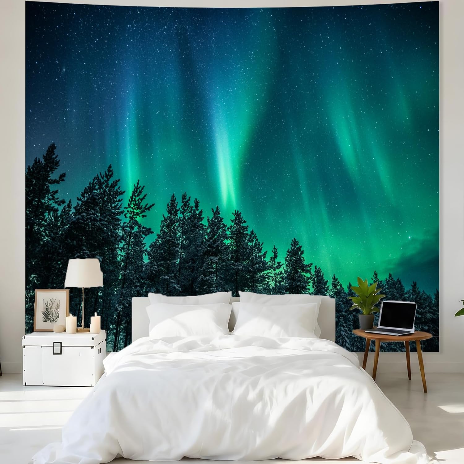 Large Northern Lights Tapestry - огляд і ціна Wall Decor Lighting Tree