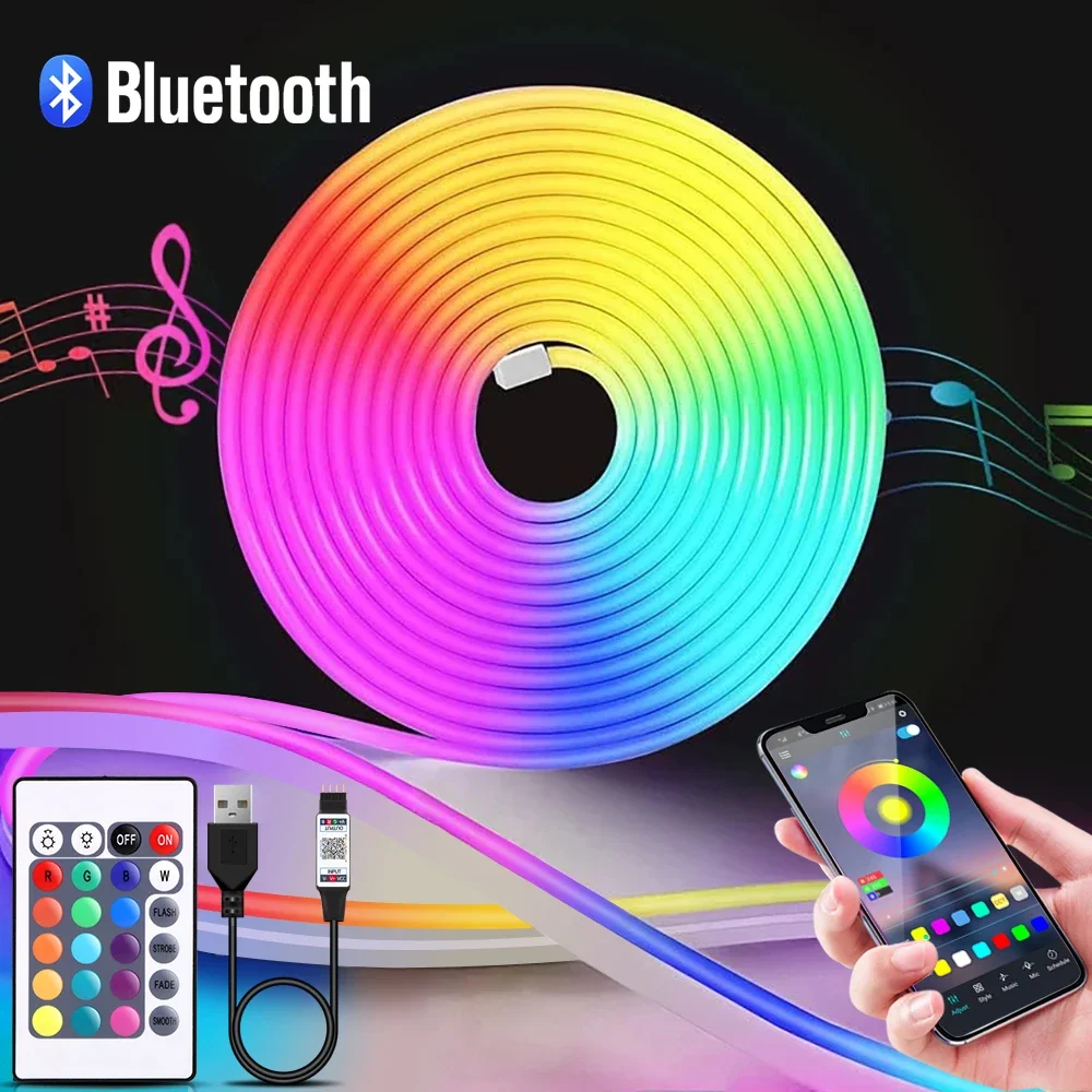 1-5m RGB LED Neon Strip Light  - огляд і ціна Lighting Decor Home